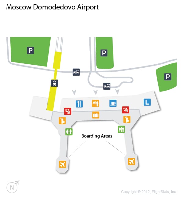 Mappa dell'aeroporto e del terminal di Domodedovo (DME)