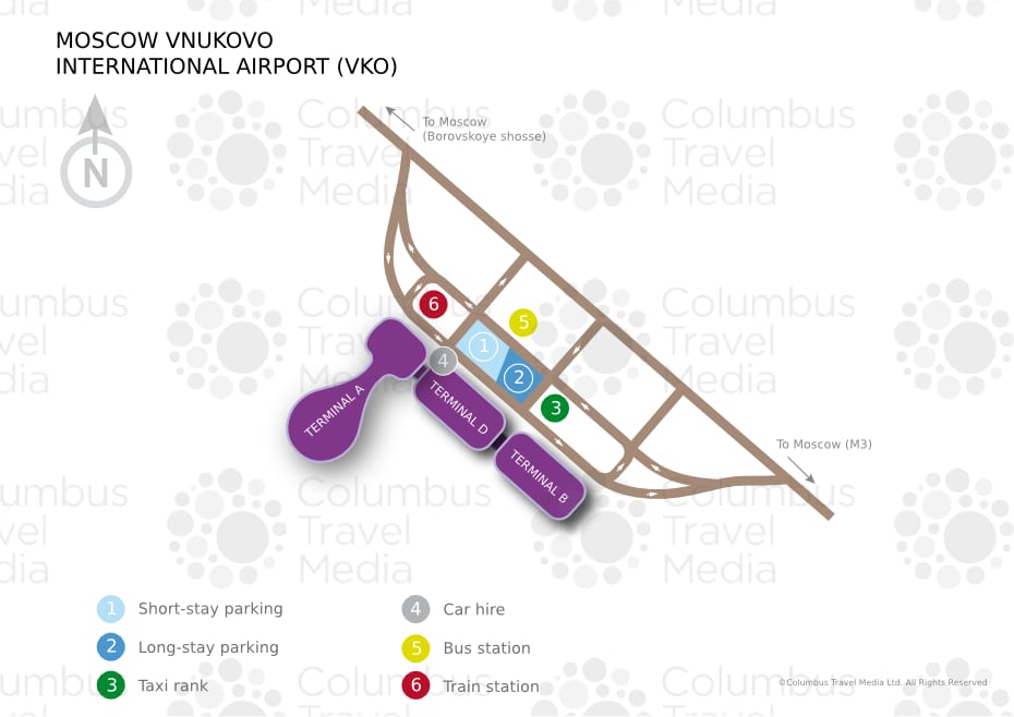Mappa dell'aeroporto e dei terminal di Vnukovo (VKO)